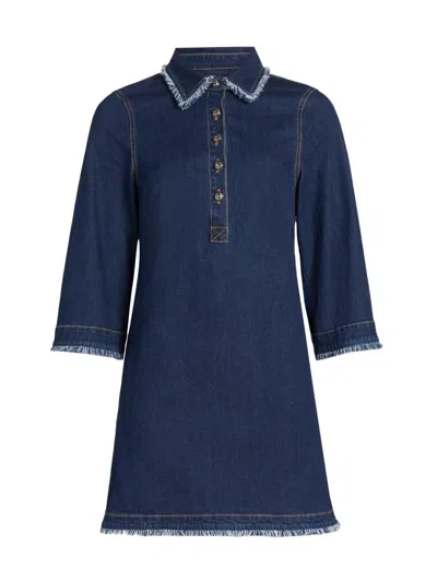 Cinq À Sept Women's Dany Bicolor Fringe Denim Minidress In Purple