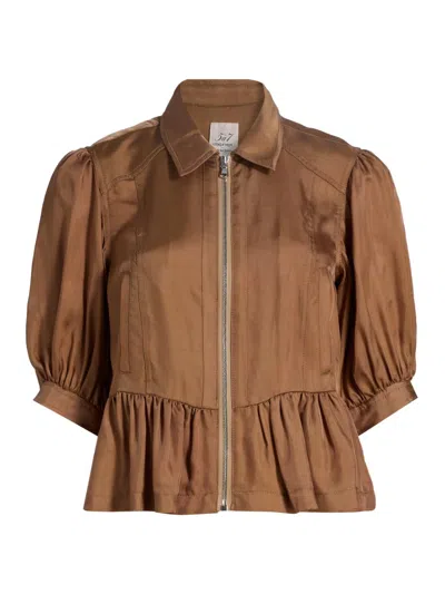 Cinq À Sept Women's Daphne Peplum Jacket In Brown
