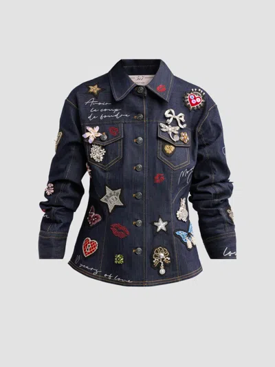 Cinq À Sept Women's Denim Scrunched Canyon Jacket In Multi