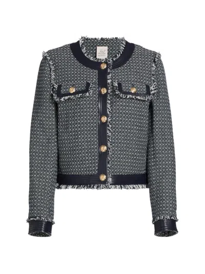 Cinq À Sept Women's Deva Birdseye Tweed Jacket In Blue