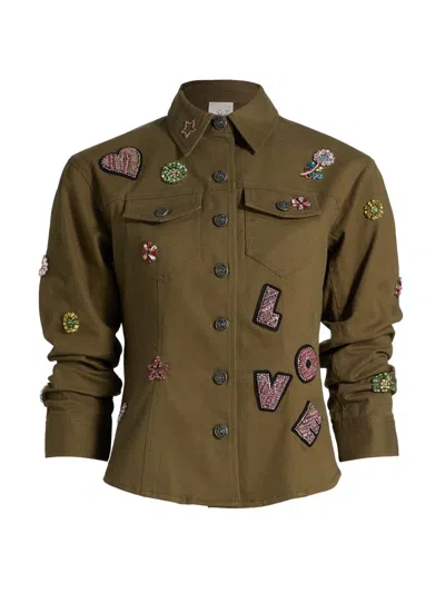 Cinq À Sept Women's Ditsy Love Scrunched-sleeve Canyon Jacket In Multi
