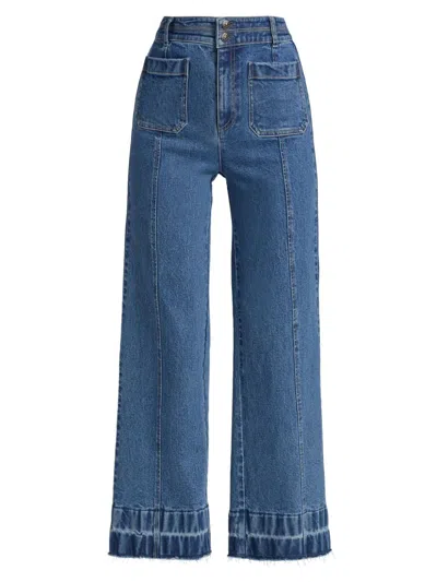 Cinq À Sept Women's Dorothea Wide-leg Denim Pants In Metallic