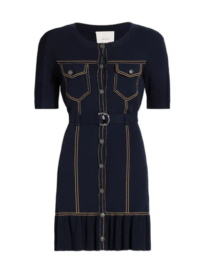 Cinq À Sept Cinq A Sept Elisha Cardigan Mini Dress In Blue
