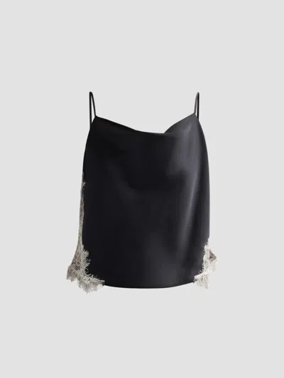 Cinq À Sept Esme Lace-trim Camisole Top In Black