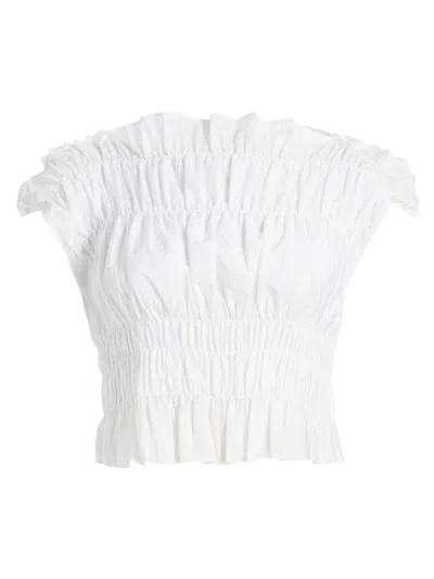 Cinq À Sept Cinq A Sept Evalina Cropped Top In White