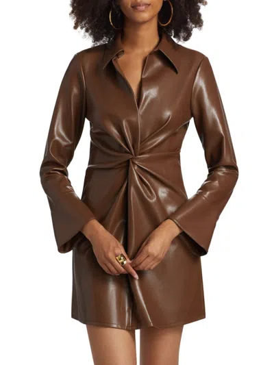 Cinq À Sept Women's Faux Leather Mckenna Dress In Brown