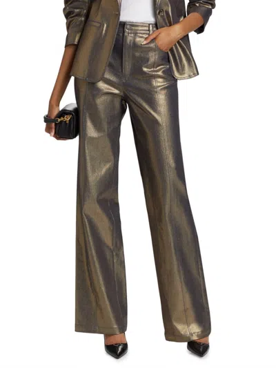 Cinq À Sept Women's Francine Coated Straight Pants In Gold