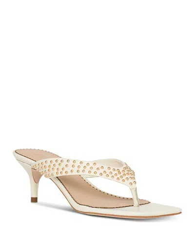 Cinq À Sept Cinq A Sept Women's Frankie Studded Leather Thong Sandals In Neutral