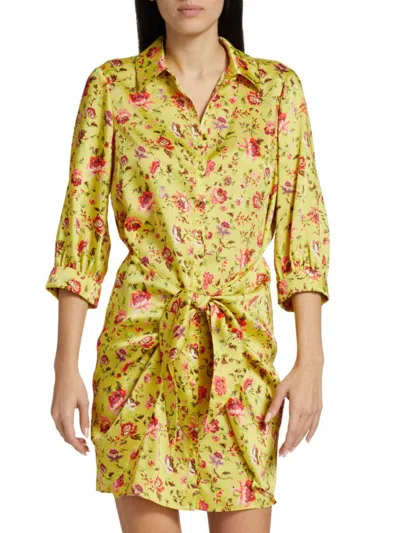 Cinq À Sept Women's Gaby Floral Belted Mini Dress In Yellow