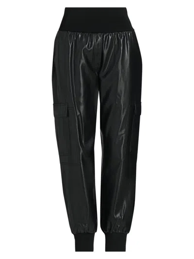 Cinq À Sept Women's Giles Faux-leather Cropped Pants In Black