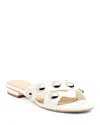 Cinq À Sept Grace Studded Slide Sandal In Ivory