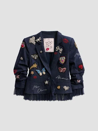 Cinq À Sept Women's Greatest Hits Le Petit Roxie Denim Jacket In Blue