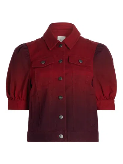 Cinq À Sept Women's Hallie Degrade Denim Jacket In Red