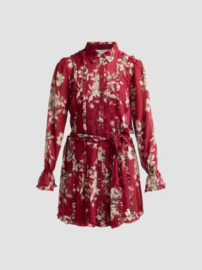 Cinq À Sept Cinq A Sept Hand Sketched Floral Shirt Dress In Transparent