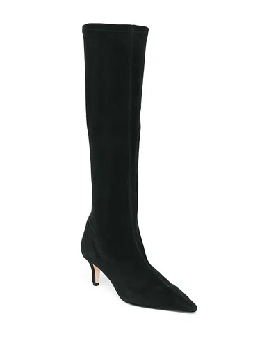 Cinq À Sept Cinq A Sept Women's Jade Stretch Suede Knee High Boots In Black