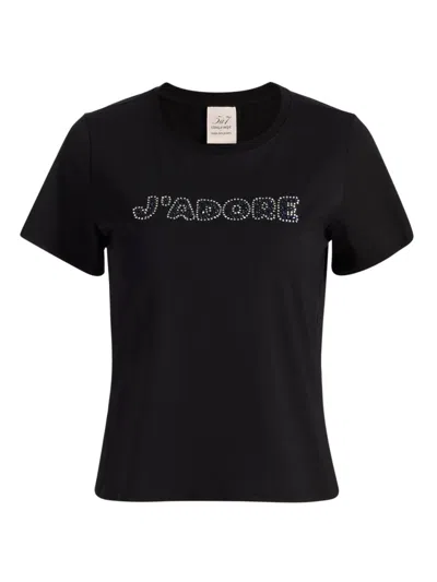 Cinq À Sept Women's J'adore Stretch-cotton T-shirt In Black
