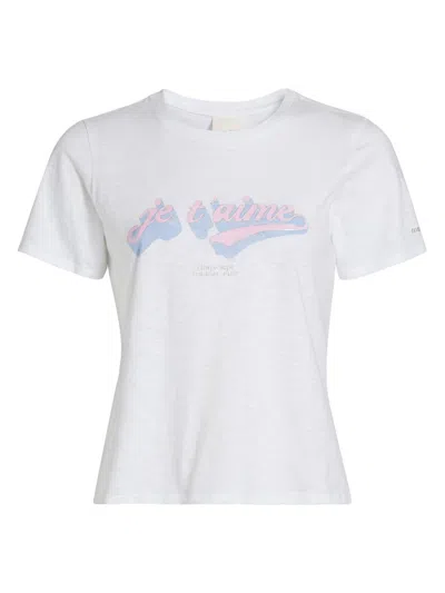 Cinq À Sept Women's Je T'aime Logo Shrunken T-shirt In White