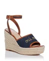 Cinq À Sept Jesse Espadrille Wedge Sandal In Indigo/cognac
