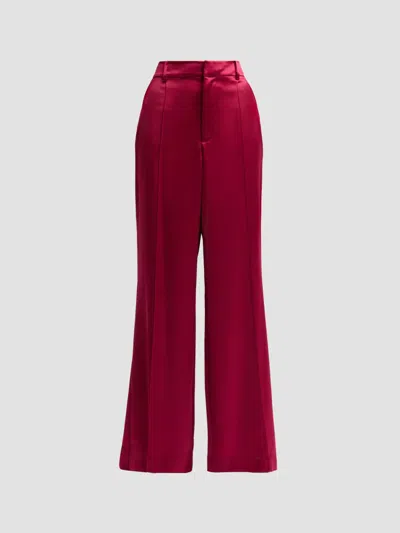 Cinq À Sept Women's Jyn Satin Flared-leg Pants In Burgundy