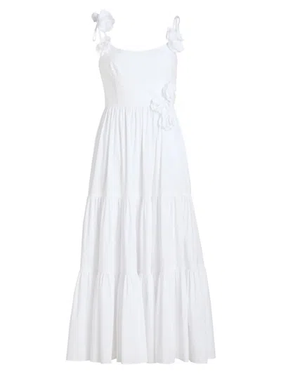 Cinq À Sept Women's Kael Embellished Cotton-blend Tiered Midi-dress In White