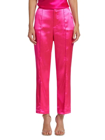 Cinq À Sept Women's Karis Satin Pants In Ultra Pink