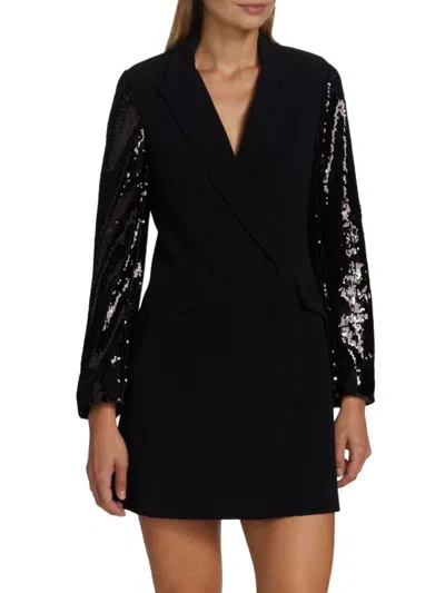 Cinq À Sept Women's Kaylen Sequin Blazer Dress In Black