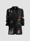 Cinq À Sept Cinq A Sept Starry Scribbles Kelsa Blazer In Black Multi
