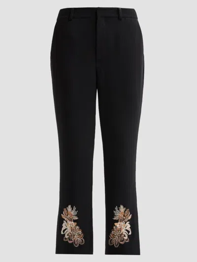 Cinq À Sept Women's Kerry Floral Border Crop Pants In Black Neutral Multi