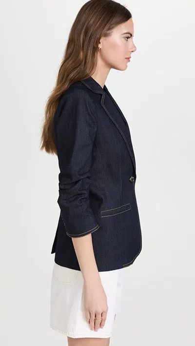 Cinq À Sept Women Khloe Single Button Denim Blazer Indigo In Blue