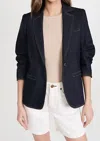 Cinq À Sept Women Khloe Single Button Stylish Sleeve Denim Blazer In Indigo In Blue