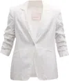 CINQ À SEPT WOMEN'S KHLOE TUMBLED WOVEN BLAZER, WHITE