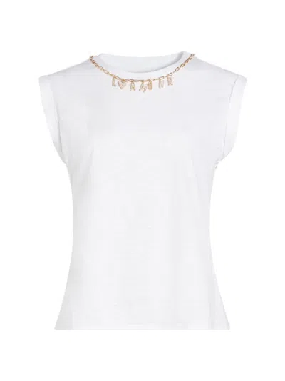 Cinq À Sept Women's Lamour Necklace T-shirt In White