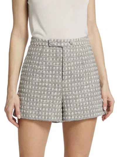 Cinq À Sept Women's Laverne High Rise Tweed Shorts In Navy White