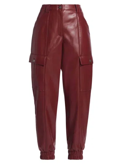 Cinq À Sept Women's Leather Skinny Kelly Pant In Oxblood In Red