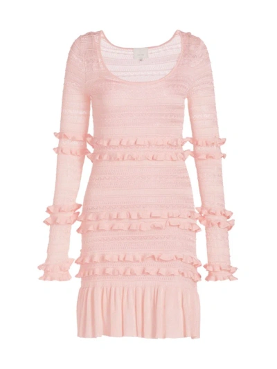 Cinq À Sept Women's Leida Ruffle Minidress In Icy Pink