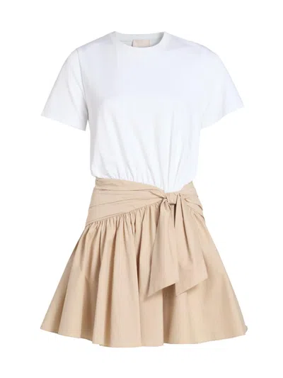 Cinq À Sept Leslie Tie-waist Pleated Dress In White