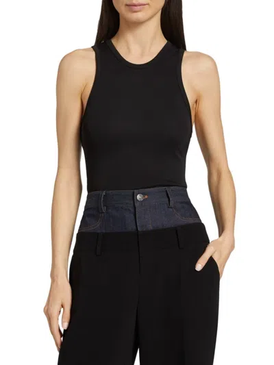 Cinq À Sept Women's Lizzie Ribbed Jersey Tank In Black