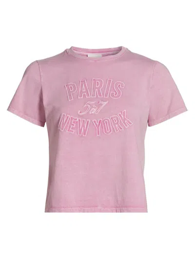 Cinq À Sept Women's Logo Stretch-cotton T-shirt In Pink