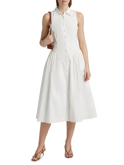 Cinq À Sept Women's Losey Stretch-cotton Midi-shirtdress In White