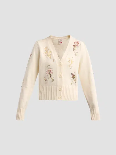 Cinq À Sept Women's Love Letter Floral Cardigan In White