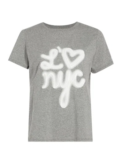 Cinq À Sept Women's Love Nyc Graphic T-shirt In Heather Grey White