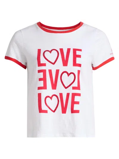 Cinq À Sept Women's Love Ringer Rhinestone-embellished Cotton T-shirt In White