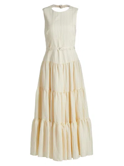 Cinq À Sept Women's Lucir Striped Belted Maxi Dress In White