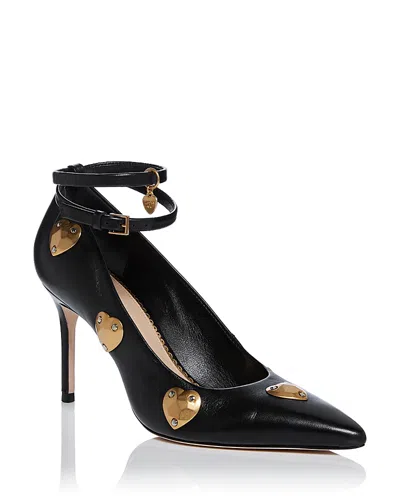 Cinq À Sept Cinq A Sept Women's Madison Ankle Strap Pumps In Black/gold