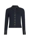 Cinq À Sept Magali Collared Buttoned Top In Blue
