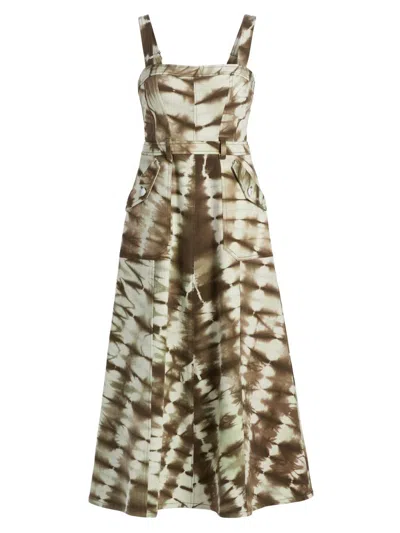Cinq À Sept Women's Malani Tie-dye Denim Midi-dress In Green