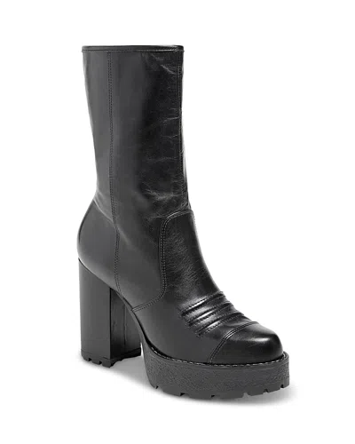 Cinq À Sept Cinq A Sept Women's Marley Leather Lug Sole Platform Boots In Black