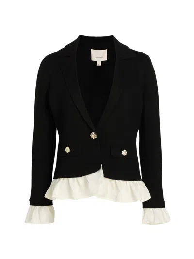 Cinq À Sept Women's Melisan Ruffled Wool-blend Single-breasted Jacket In White