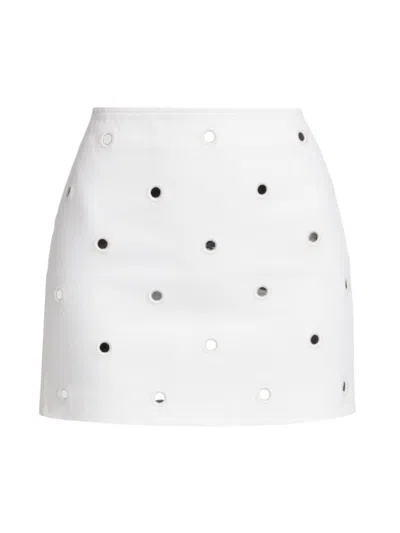 Cinq À Sept Women's Mirror Denim Doris Skirt In White White