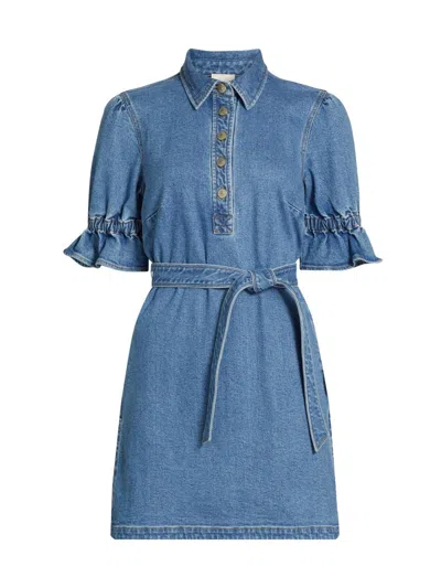 Cinq À Sept Women's Nataly Denim Belted Minidress In Blue